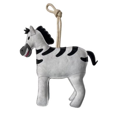 Zoom bild av hästleksak-boxleksak-zebra